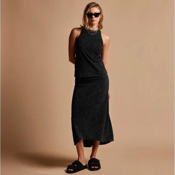 NEW JAMES PERSE velvet skirt in black - Picture 1 of 2